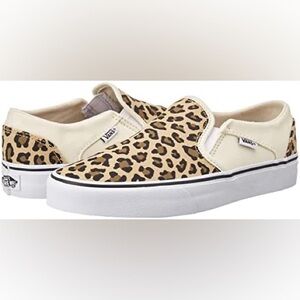 🆕 Vans Leopard Print Asher Slip-On Sneakers - NWOB